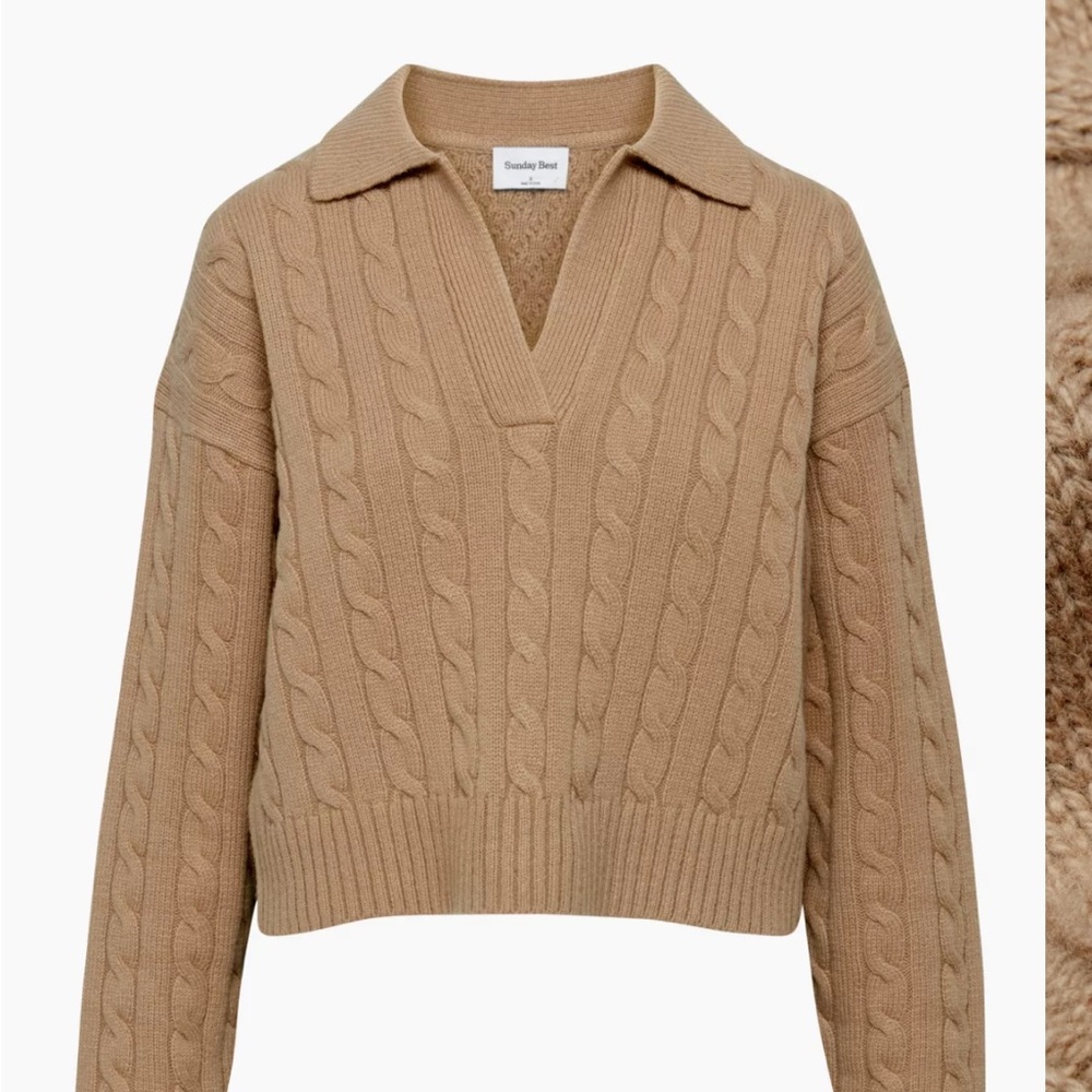 Polo cable knit sweater